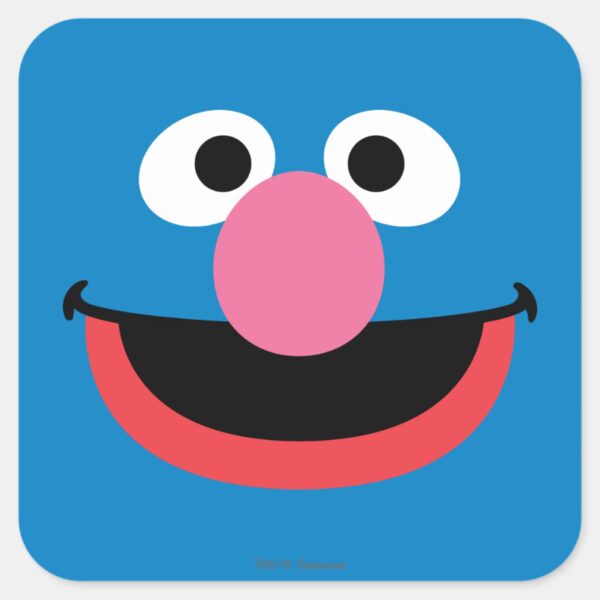Grover_Face_Art_Square_Sticker_1 Grover Face Art Square Sticker