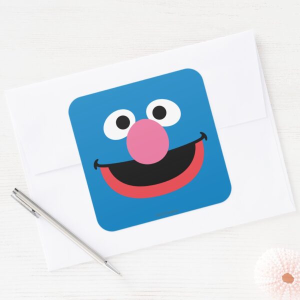 Grover_Face_Art_Square_Sticker_3 Grover Face Art Square Sticker