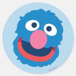 Grover_Head_Classic_Round_Sticker_1 Grover Head Classic Round Sticker