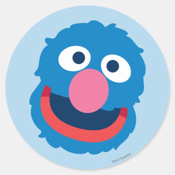 Grover_Head_Classic_Round_Sticker_1 Grover Head Classic Round Sticker