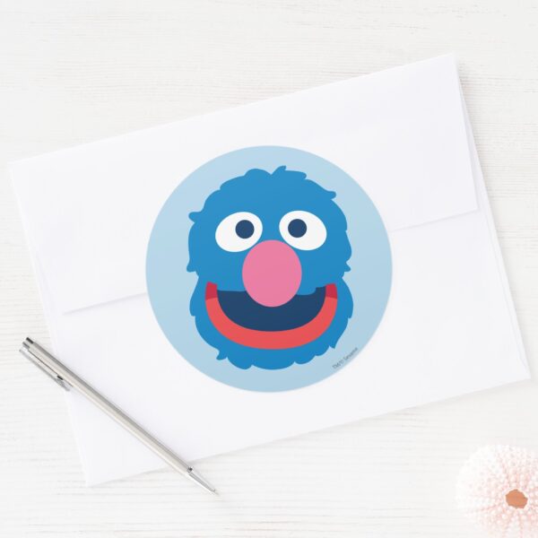 Grover_Head_Classic_Round_Sticker_3 Grover Head Classic Round Sticker