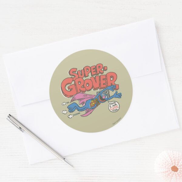Grover_Vintage_Kids_1_Classic_Round_Sticker_3 Grover Vintage Kids 1 Classic Round Sticker