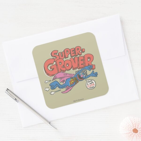 Grover_Vintage_Kids_1_Square_Sticker_3 Grover Vintage Kids 1 Square Sticker