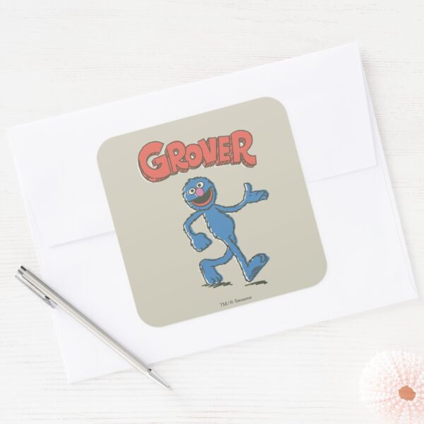 Grover_Vintage_Kids_2_Square_Sticker_3 Grover Vintage Kids 2 Square Sticker