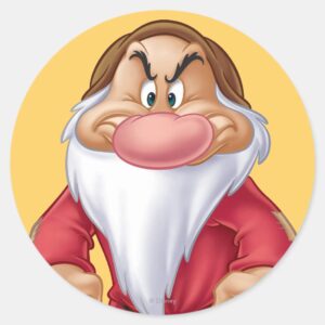 Grumpy 5 Classic Round Sticker