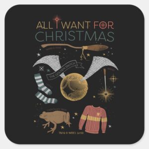 HARRY_POTTER™_All_I_Want_For_Christmas_Square_Sticker_1 HARRY POTTER™ All I Want For Christmas Square Sticker