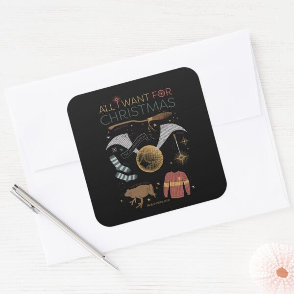 HARRY_POTTER™_All_I_Want_For_Christmas_Square_Sticker_3 HARRY POTTER™ All I Want For Christmas Square Sticker