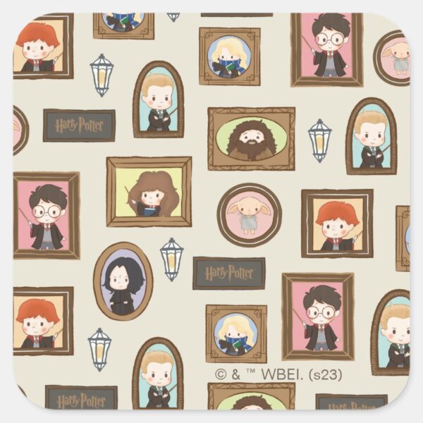 HARRY_POTTER™_Chibi_Picture_Frame_Pattern_Square_Sticker_1 HARRY POTTER™ Chibi Picture Frame Pattern Square Sticker