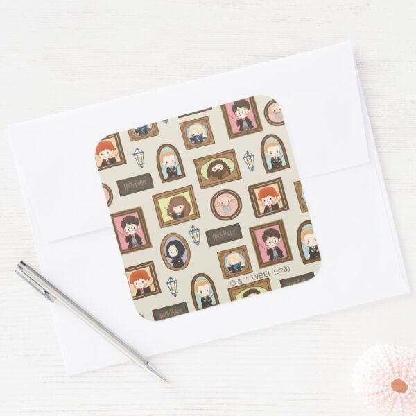 HARRY_POTTER™_Chibi_Picture_Frame_Pattern_Square_Sticker_3 HARRY POTTER™ Chibi Picture Frame Pattern Square Sticker