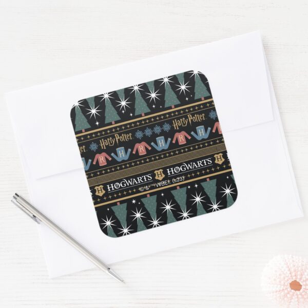HARRY_POTTER™_Holiday_Sweater_Pattern_Square_Sticker_3 HARRY POTTER™ Holiday Sweater Pattern Square Sticker