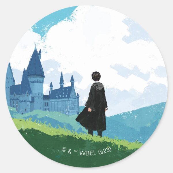 HARRY_POTTER™_Overlooking_HOGWARTS™_Castle_Classic_Round_Sticker_1 HARRY POTTER™ Overlooking HOGWARTS™ Castle Classic Round Sticker