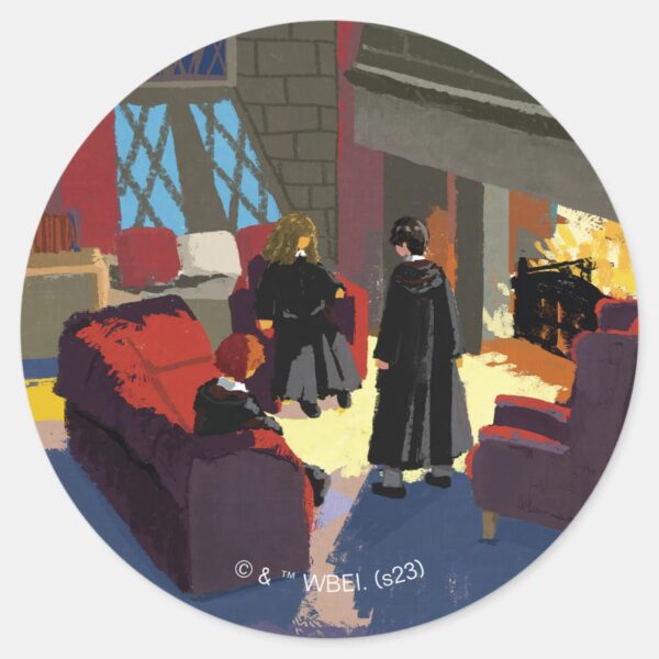 HARRY POTTER™ Ron Hermione In Common Room Classic Round Sticker