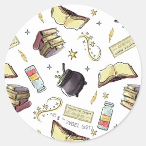 HARRY POTTER™ Spells Books Pattern Classic Round Sticker