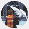 HARRY_POTTER™_&_Hedwig_in_the_Snow_Classic_Round_Sticker_1 HARRY POTTER™ Hedwig In The Snow Classic Round Sticker