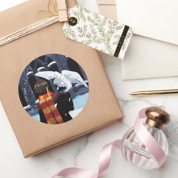 HARRY_POTTER™_&_Hedwig_in_the_Snow_Classic_Round_Sticker_5 HARRY POTTER™ Hedwig In The Snow Classic Round Sticker