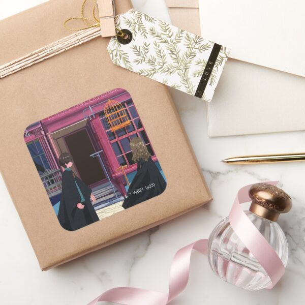 HARRY_POTTER™_&_Hermione_at_Eeylops_Owl_Emporium_Square_Sticker_5 HARRY POTTER™ Hermione At Eeylops Owl Emporium Square Sticker