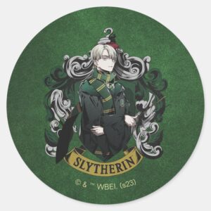 HARRY POTTER™ Anime Draco Malfoy House Crest Classic Round Sticker