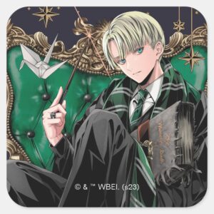 HARRY POTTER™ Anime Draco Malfoy Seated Square Sticker