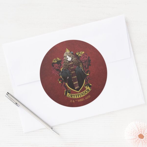 HARRY_POTTER™___Anime_Hermione_House_Crest_Classic_Round_Sticker_3 HARRY POTTER™ Anime Hermione House Crest Classic Round Sticker