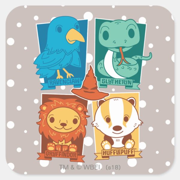 HARRY_POTTER™___CARTOON_HOGWARTS™_HOUSES_SQUARE_STICKER_1 HARRY POTTER™ CARTOON HOGWARTS™ HOUSES SQUARE STICKER