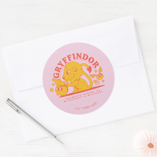HARRY_POTTER™___Cute_GRYFFINDOR™_Hogwarts_School_Classic_Round_Sticker_3 HARRY POTTER™ Cute GRYFFINDOR™ Hogwarts School Classic Round Sticker