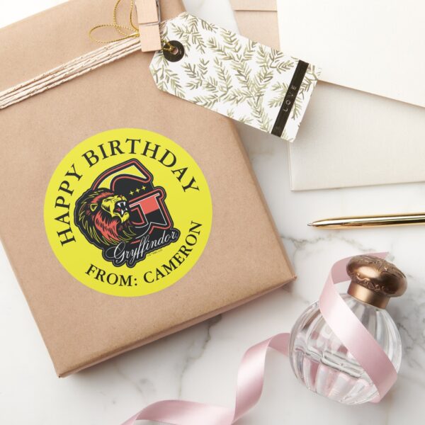 HARRY_POTTER™___GRYFFINDOR™_Happy_Birthday_Classic_Round_Sticker_5 HARRY POTTER™ GRYFFINDOR™ Happy Birthday Classic Round Sticker