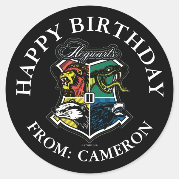 HARRY_POTTER™___HOGWARTS™_Happy_Birthday_Classic_Round_Sticker_1 HARRY POTTER™ HOGWARTS™ Happy Birthday Classic Round Sticker