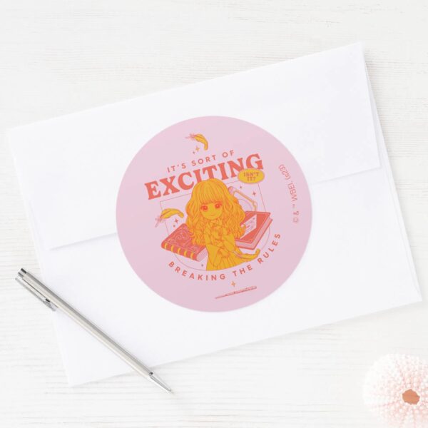 HARRY_POTTER™___Hermione_Granger_It's_Exciting_Classic_Round_Sticker_3 HARRY POTTER™ Hermione Granger Its Exciting Classic Round Sticker