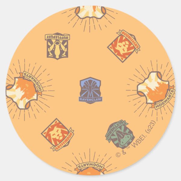 HARRY_POTTER™___Summer_Magic_HOGWARTS™_Pattern_Classic_Round_Sticker_1 HARRY POTTER™ Summer Magic HOGWARTS™ Pattern Classic Round Sticker