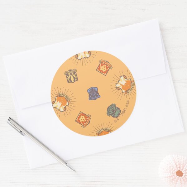 HARRY_POTTER™___Summer_Magic_HOGWARTS™_Pattern_Classic_Round_Sticker_3 HARRY POTTER™ Summer Magic HOGWARTS™ Pattern Classic Round Sticker