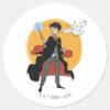HARRY_POTTER™_and_Hedwig_Illustration_Classic_Round_Sticker_1 HARRY POTTER™ And Hedwig Illustration Classic Round Sticker