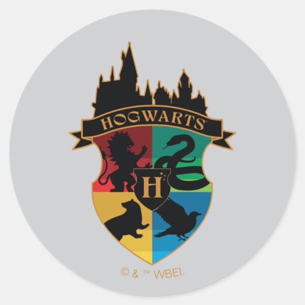 HOGWARTS™_Castle_Crest_House_Pride_Badge_Classic_Round_Sticker_1 HOGWARTS™ Castle Crest House Pride Badge Classic Round Sticker