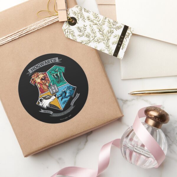 HOGWARTS™_Crosshatched_Emblem_Classic_Round_Sticker_5 HOGWARTS™ Crosshatched Emblem Classic Round Sticker