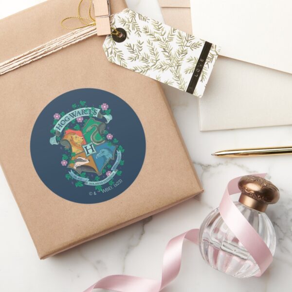 HOGWARTS™_Floral_Crest_Classic_Round_Sticker_5 HOGWARTS™ Floral Crest Classic Round Sticker