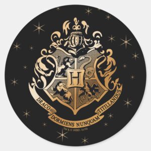 HOGWARTS™ Glistening Golden Crest Classic Round Sticker
