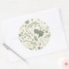 HOGWARTS™_Herbology_Magic_Pattern_Classic_Round_Sticker_3 HOGWARTS™ Herbology Magic Pattern Classic Round Sticker