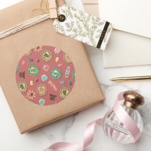 HOGWARTS™ Houses Holiday Cookie Pattern Classic Round Sticker