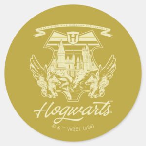 HOGWARTS™ Winged Shield Graphic Classic Round Sticker