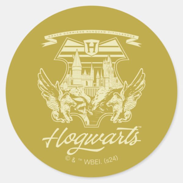 HOGWARTS™_Winged_Shield_Graphic_Classic_Round_Sticker_1 HOGWARTS™ Winged Shield Graphic Classic Round Sticker
