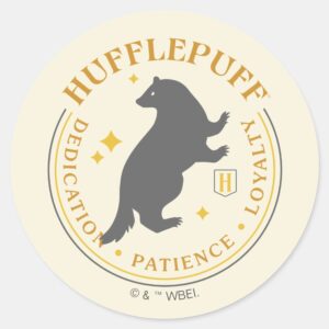 HUFFLEPUFF™_Badger_House_Pride_Badge_Classic_Round_Sticker_1 HUFFLEPUFF™ Badger House Pride Badge Classic Round Sticker