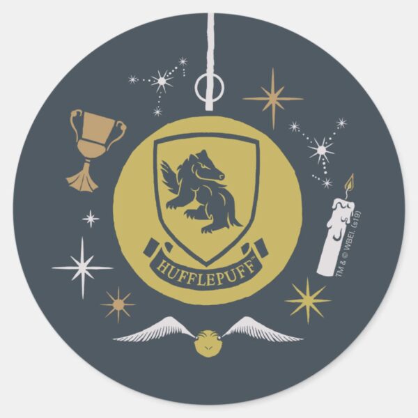 HUFFLEPUFF™_Holiday_Bauble_Graphic_Classic_Round_Sticker_1 HUFFLEPUFF™ Holiday Bauble Graphic Classic Round Sticker
