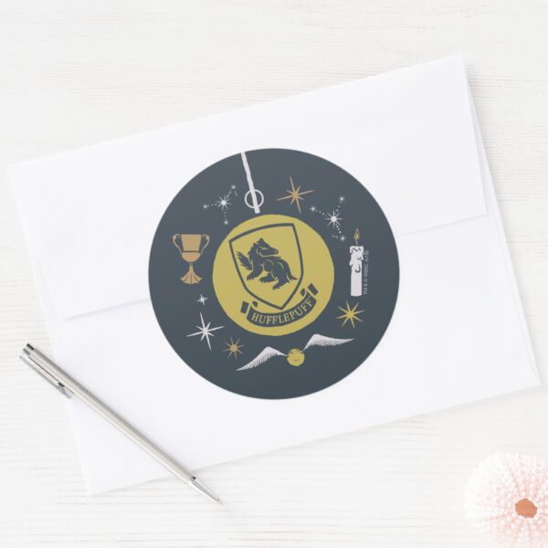 HUFFLEPUFF™_Holiday_Bauble_Graphic_Classic_Round_Sticker_3 HUFFLEPUFF™ Holiday Bauble Graphic Classic Round Sticker