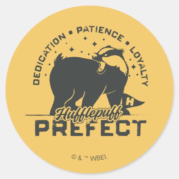 HUFFLEPUFF™_Prefect_Badge_Classic_Round_Sticker_1 HUFFLEPUFF™ Prefect Badge Classic Round Sticker