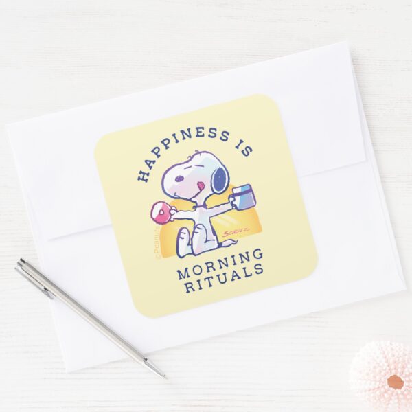 Happiness_is_Morning_Rituals_Square_Sticker_3 Happiness Is Morning Rituals Square Sticker