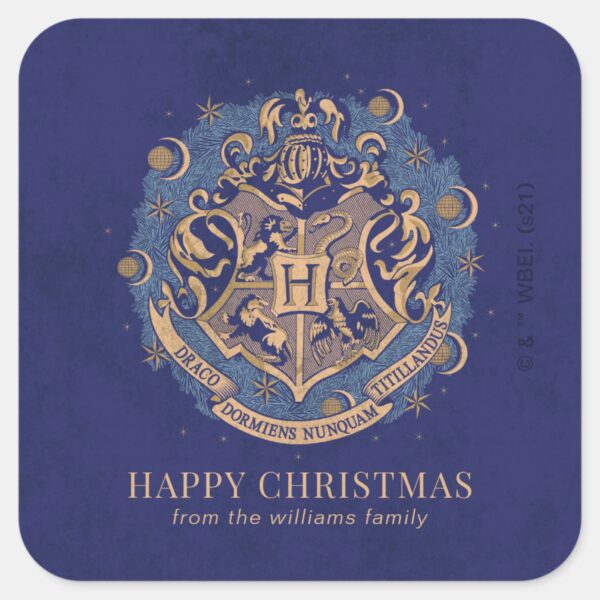 Happy_Christmas___HOGWARTS™_Crest_-_Personalized_Square_Sticker_1 Happy Christmas HOGWARTS™ Crest Personalized Square Sticker
