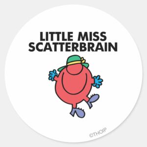 Happy_Little_Miss_Scatterbrain_Classic_Round_Sticker_1 Happy Little Miss Scatterbrain Classic Round Sticker