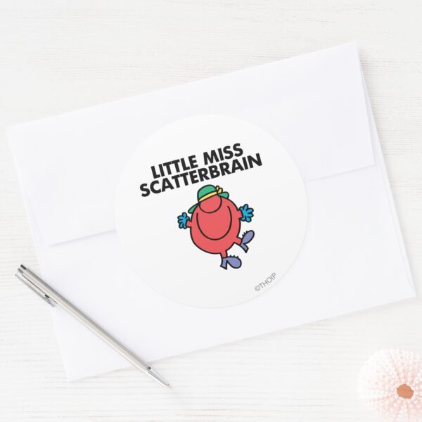 Happy_Little_Miss_Scatterbrain_Classic_Round_Sticker_3 Happy Little Miss Scatterbrain Classic Round Sticker