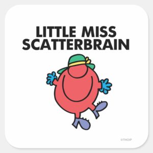 Happy_Little_Miss_Scatterbrain_Square_Sticker_1 Happy Little Miss Scatterbrain Square Sticker