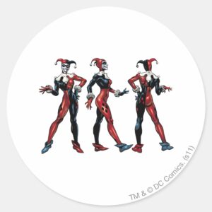 Harley Quinn All Sides Classic Round Sticker