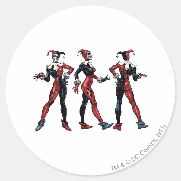 Harley_Quinn_-_All_Sides_Classic_Round_Sticker_1 Harley Quinn All Sides Classic Round Sticker